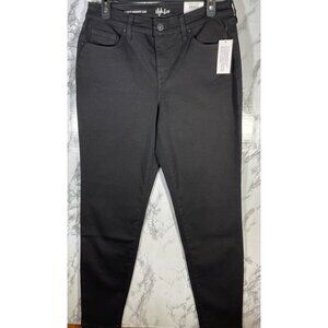Style & Co Womens Skinny Curvy Fit Jeans Size 8 Black Rinse Mid Rise Tummy Contr